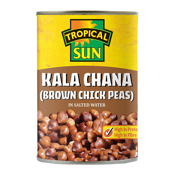Tropical Sun Kala Chana Brown Chickpease (Canned) from Everfresh, your African supermarket in Milton Keynes